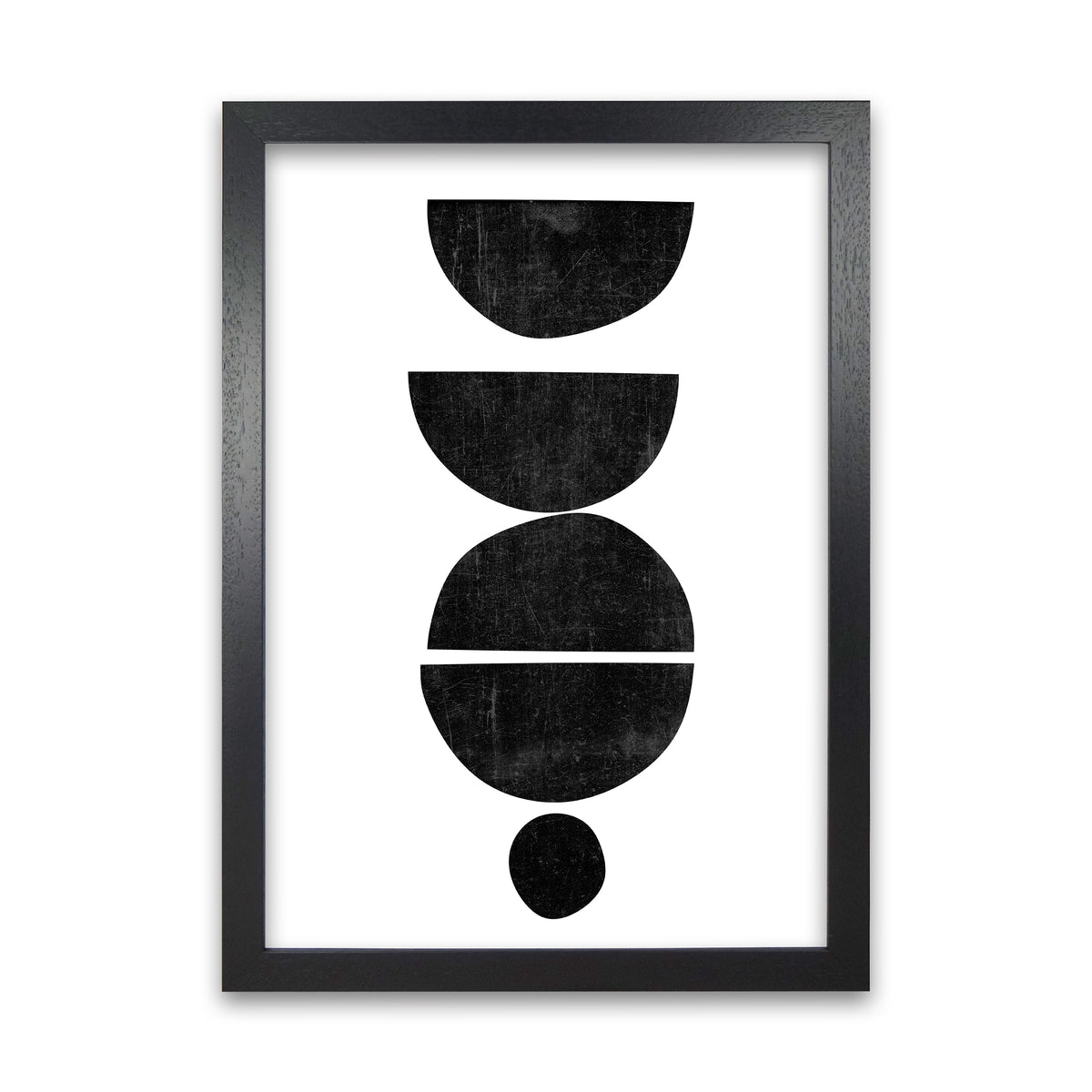 Mid Century Abstract Shapes Original Black Grain