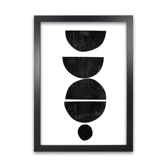 Mid Century Abstract Shapes Original Black Grain
