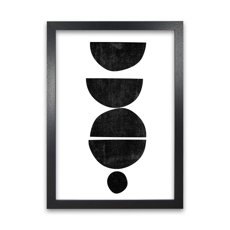 Mid Century Abstract Shapes Original Black Grain