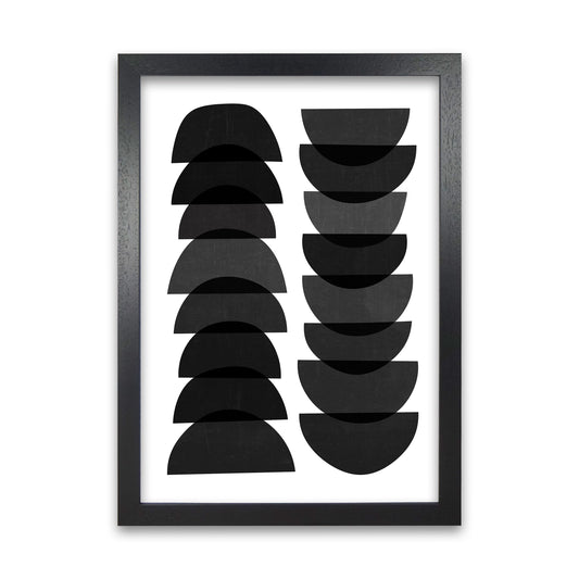 Mid Century Black Half Moons Black Grain