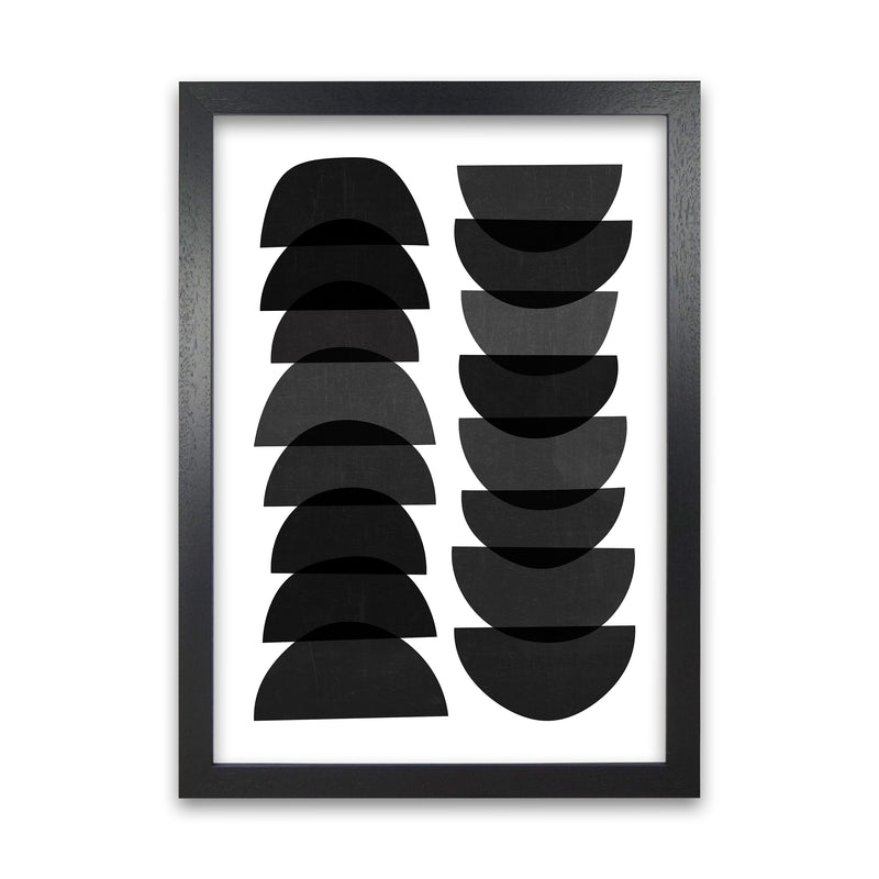 Mid Century Black Half Moons Black Grain