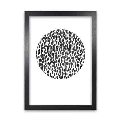 Mid Century Dots Circle Original Black Grain