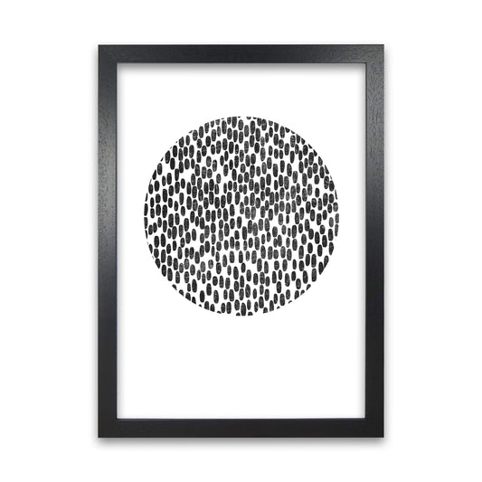 Mid Century Dots Circle Original Black Grain