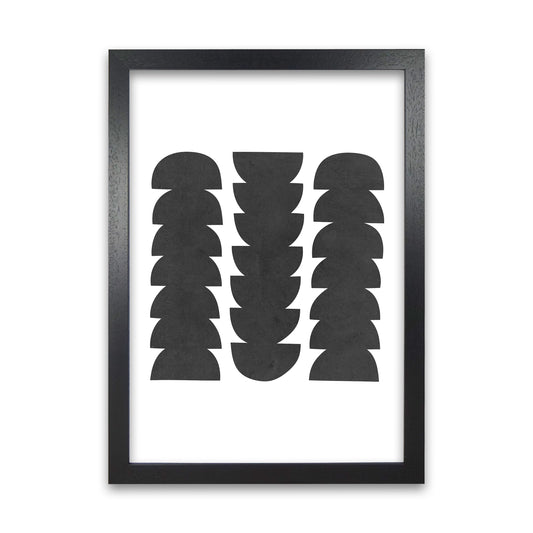 Mid Century Modern Abstract Grunge Black Grain