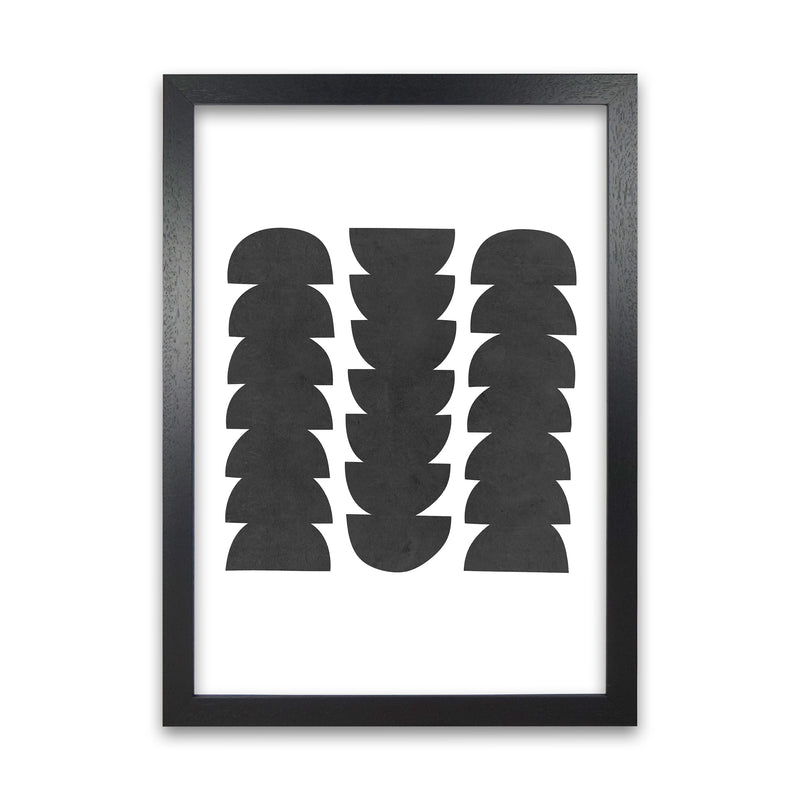Mid Century Modern Abstract Grunge Black Grain