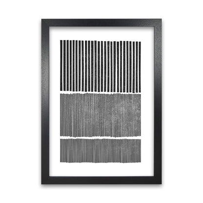 Mid Century Modern Lines Original Black Grain