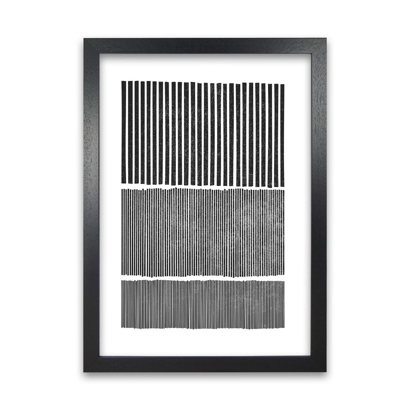 Mid Century Modern Lines Original Black Grain
