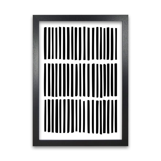 Scandi Black and White Lines Black Grain