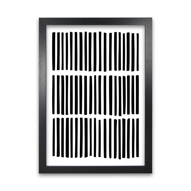 Scandi Black and White Lines Black Grain