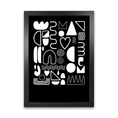 White and Black Scandi Shapes Black Grain