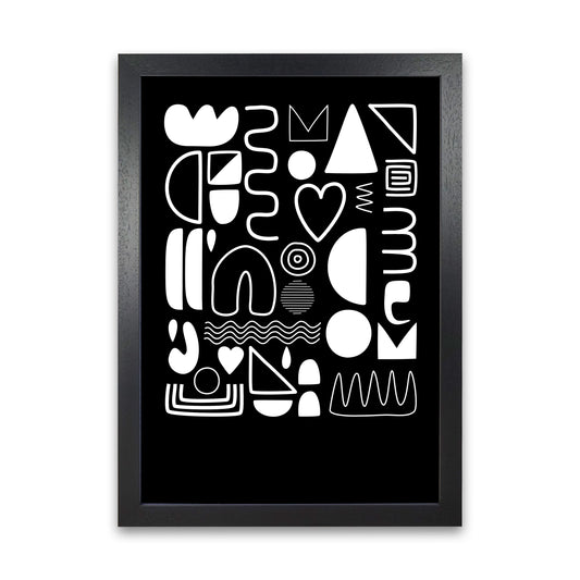 White and Black Scandi Shapes Black Grain