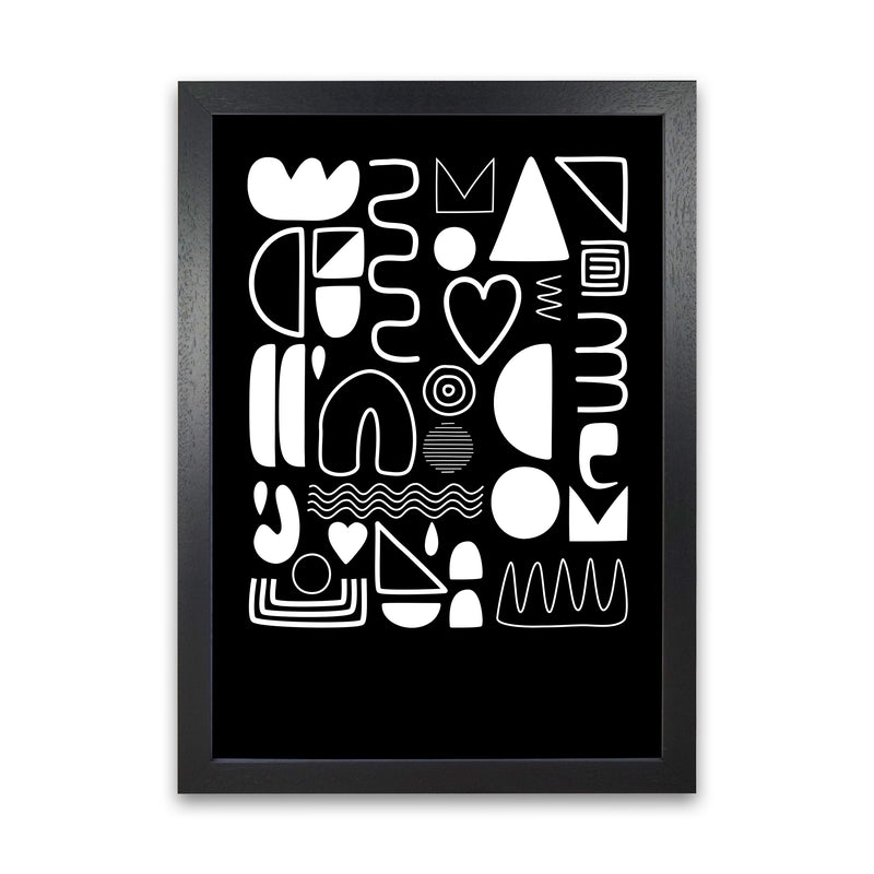 White and Black Scandi Shapes Black Grain