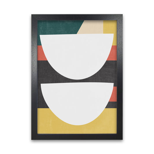 Mid Century Modern Art Print B Black Grain