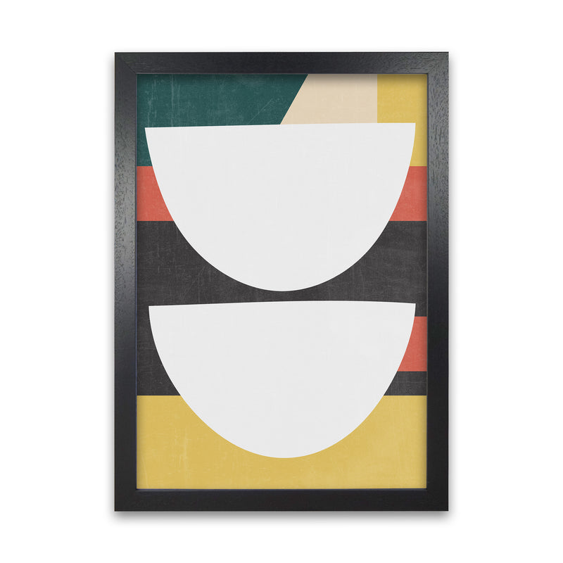Mid Century Modern Art Print B Black Grain