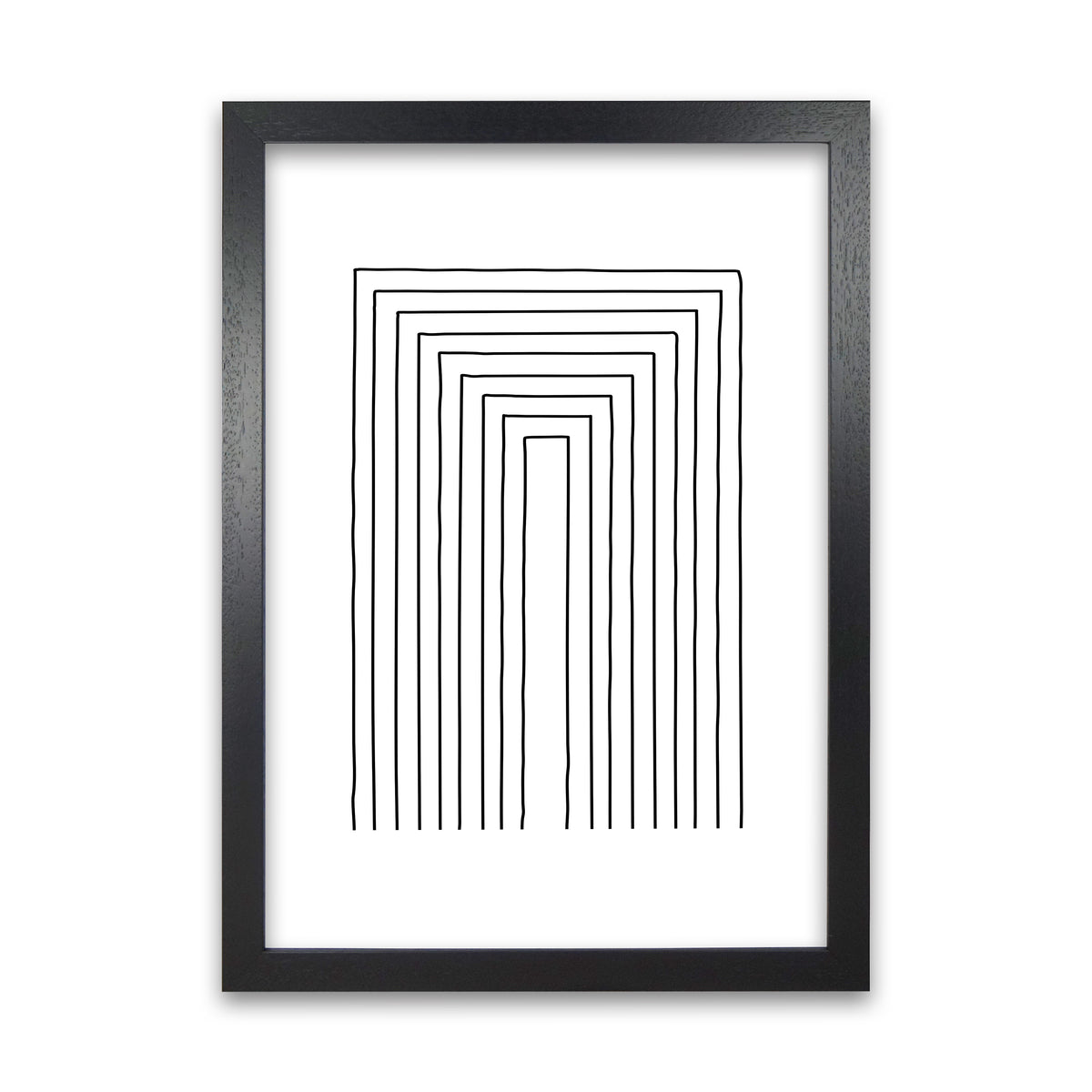 Geometric Set of 2 Black and White  Print A Black Grain