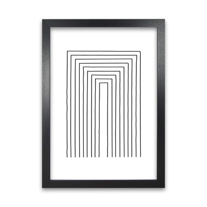 Geometric Set of 2 Black and White  Print A Black Grain