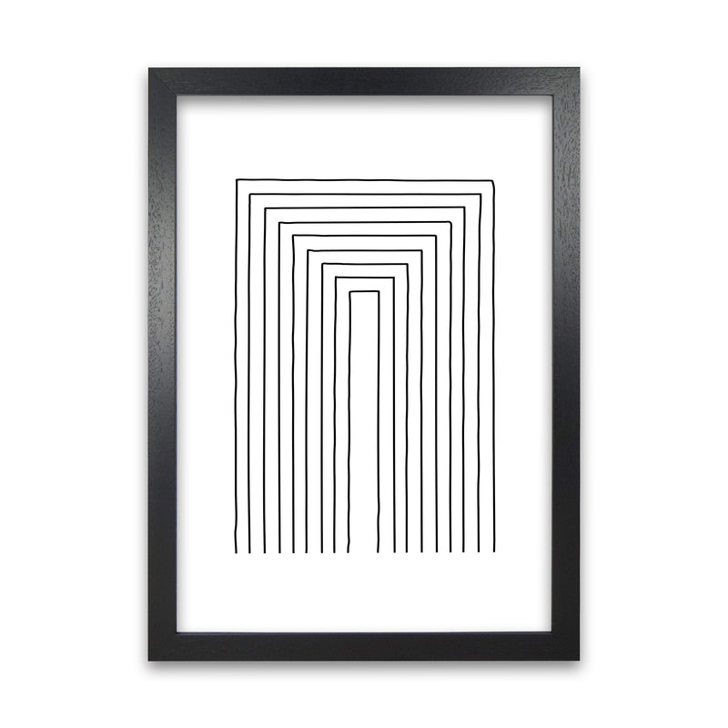 Geometric Set of 2 Black and White  Print A Black Grain