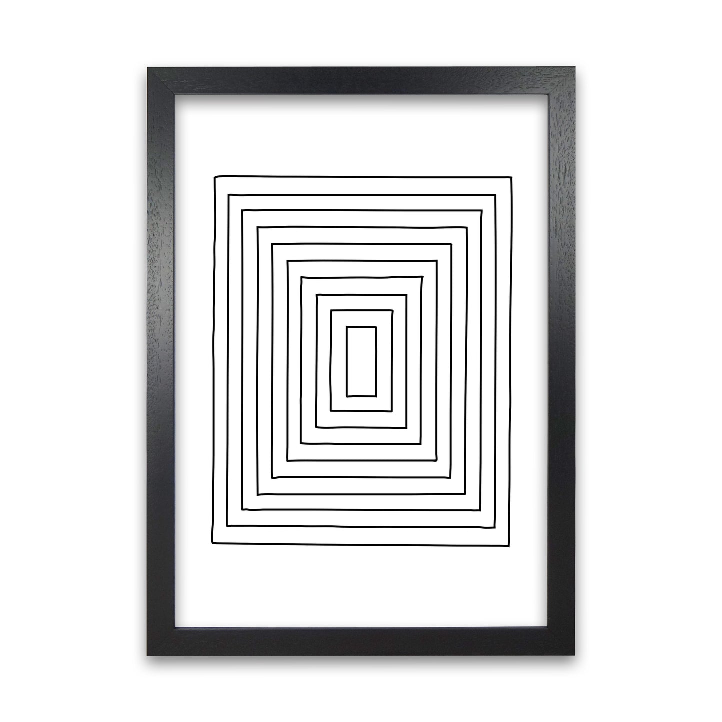 Geometric Set of 2 Black and White  Print B Black Grain