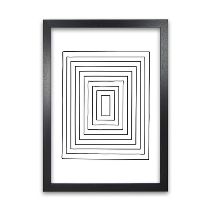 Geometric Set of 2 Black and White  Print B Black Grain