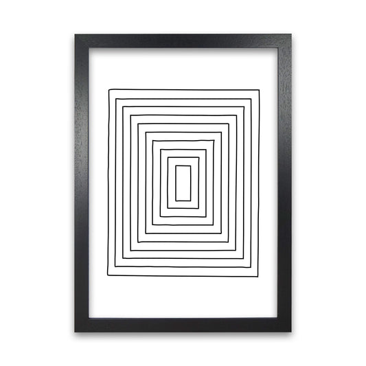 Geometric Set of 2 Black and White  Print B Black Grain