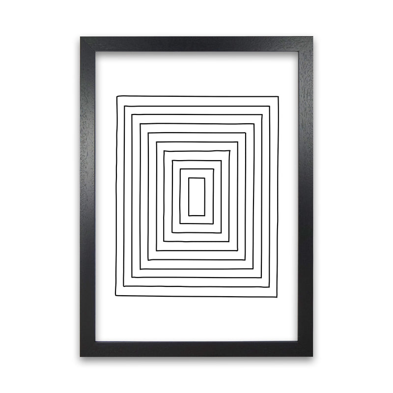 Geometric Set of 2 Black and White  Print B Black Grain