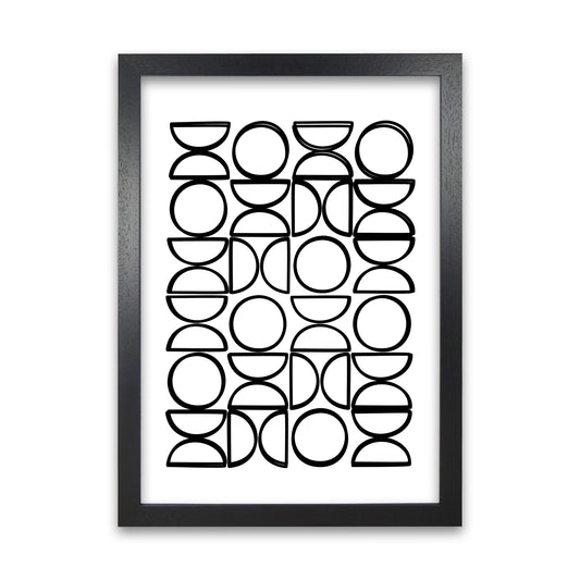 Black and White Mid Century Geometric Print A Black Grain