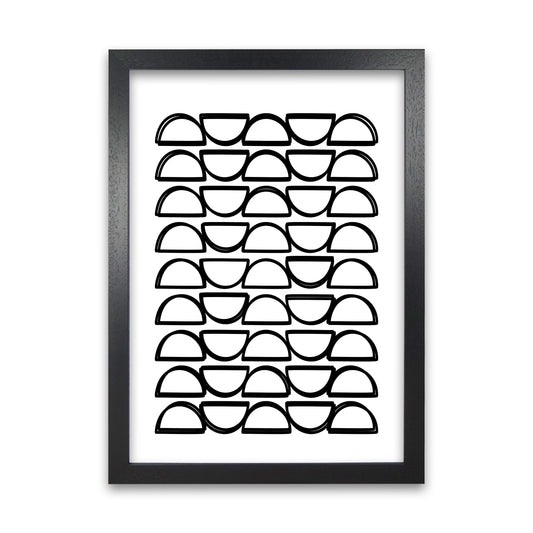Black and White Mid Century Geometric Print B Black Grain