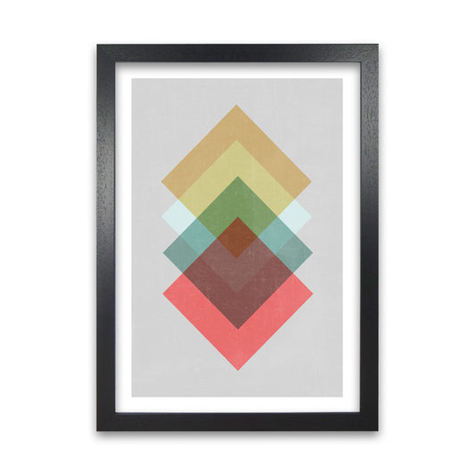 Mid Century Shapes in Scandi Colours B Black Grain