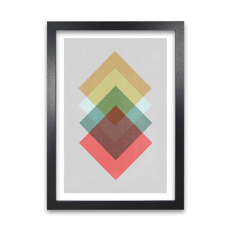 Mid Century Shapes in Scandi Colours B Black Grain