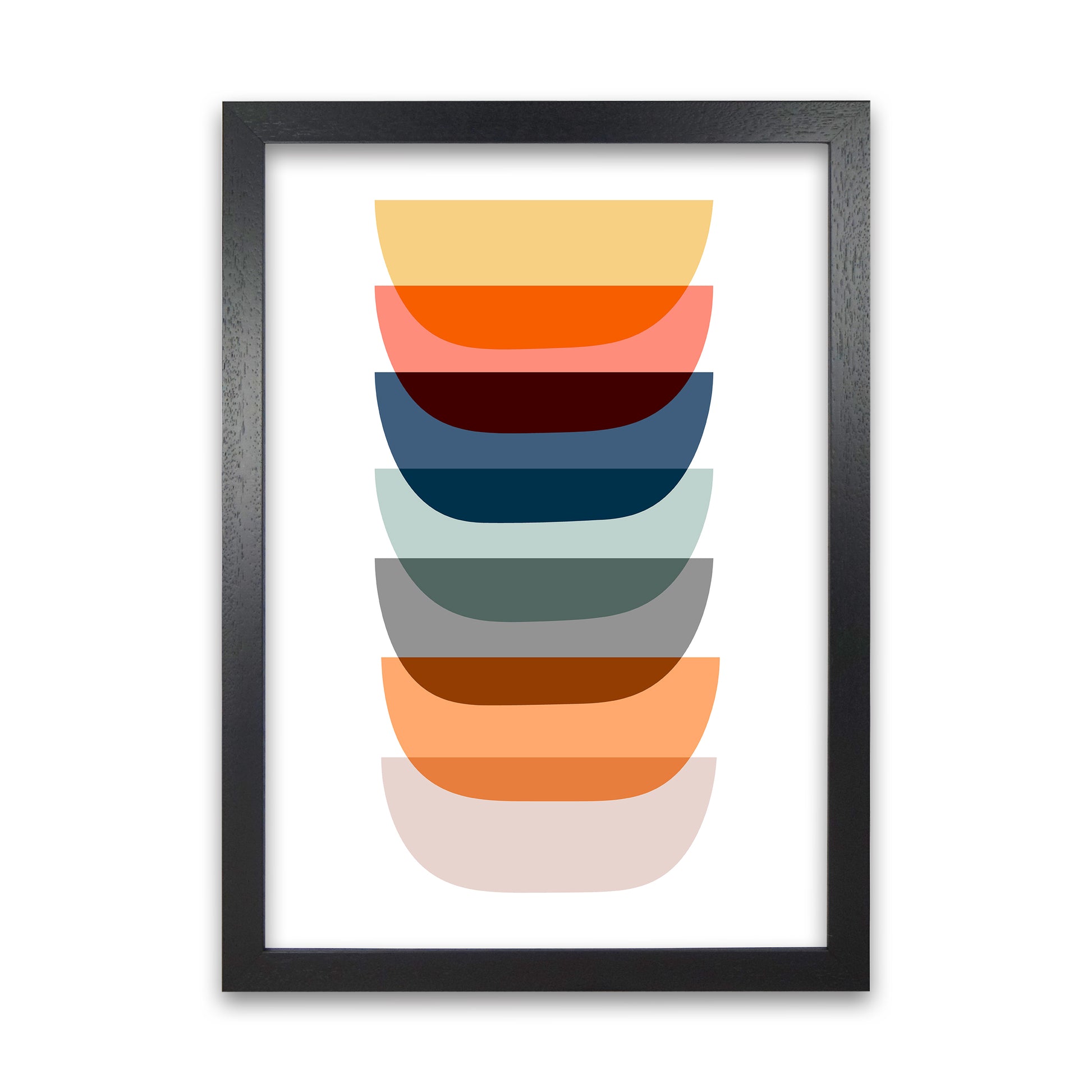 Abstract Mid Century Art Original Black Grain