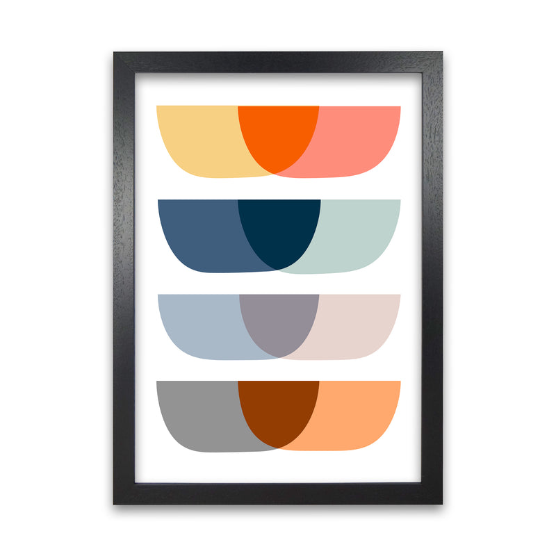 Abstract Mid Century Design Original Black Grain