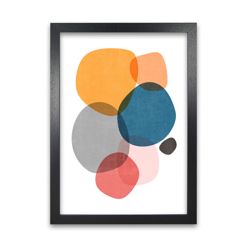 Mid Mod Abstract Shapes Original Black Grain