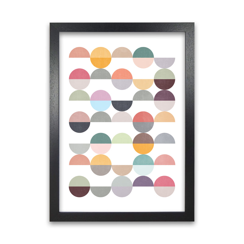 Scandinavian Colorful Circle Art Original Black Grain