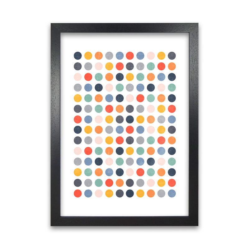 Scandinavian Dots Artwork Original Black Grain