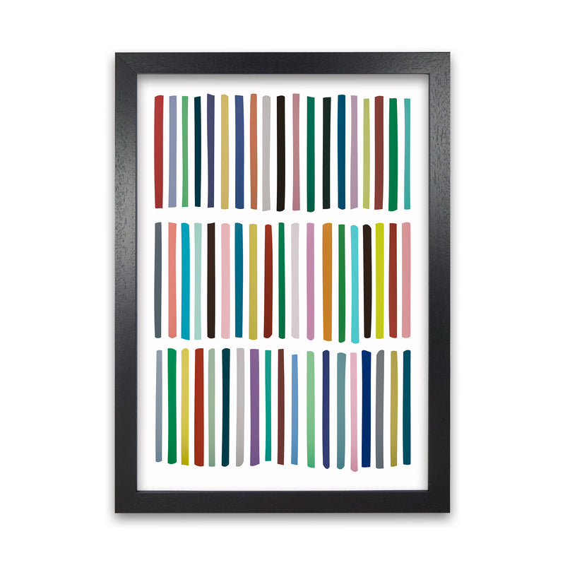 Scandinavian Multicolour Lines Original Black Grain