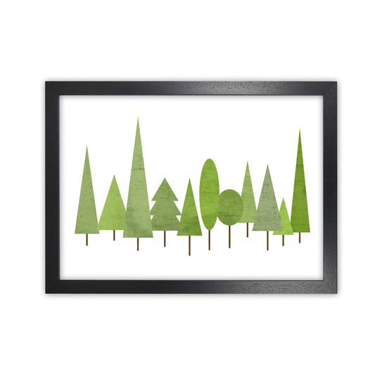 Scandinavian Trees Landscape Original Black Grain