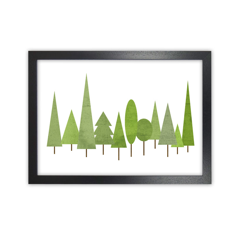 Scandinavian Trees Landscape Original Black Grain