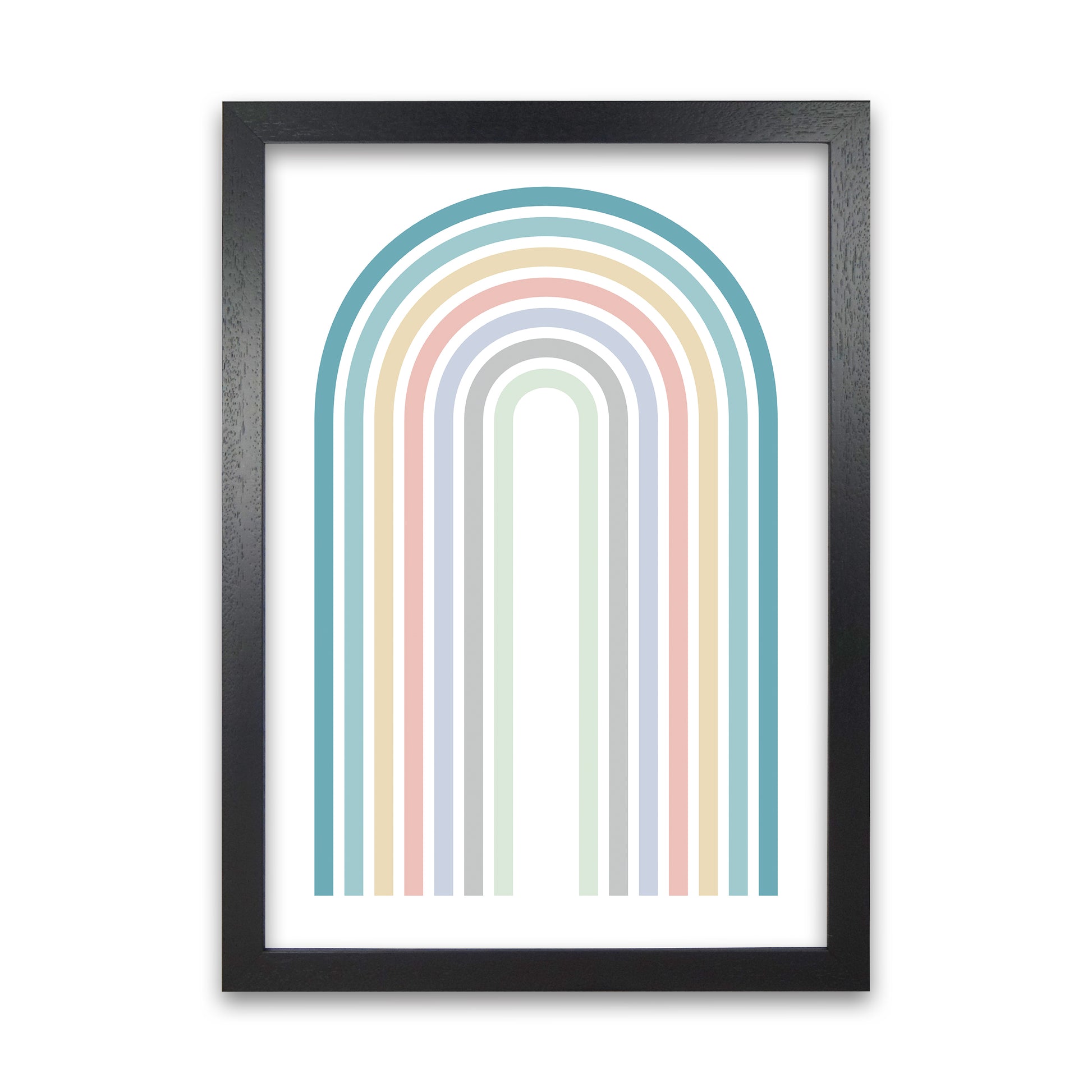 Colorful Rainbow Print Original Black Grain