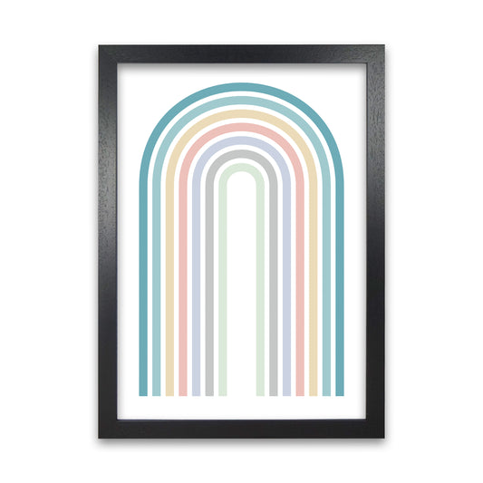 Colorful Rainbow Print Original Black Grain