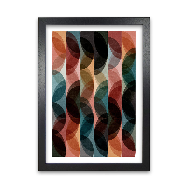 Set of 2 Blue Colourful Abstract Wall Art A A1 Black Grain Frame