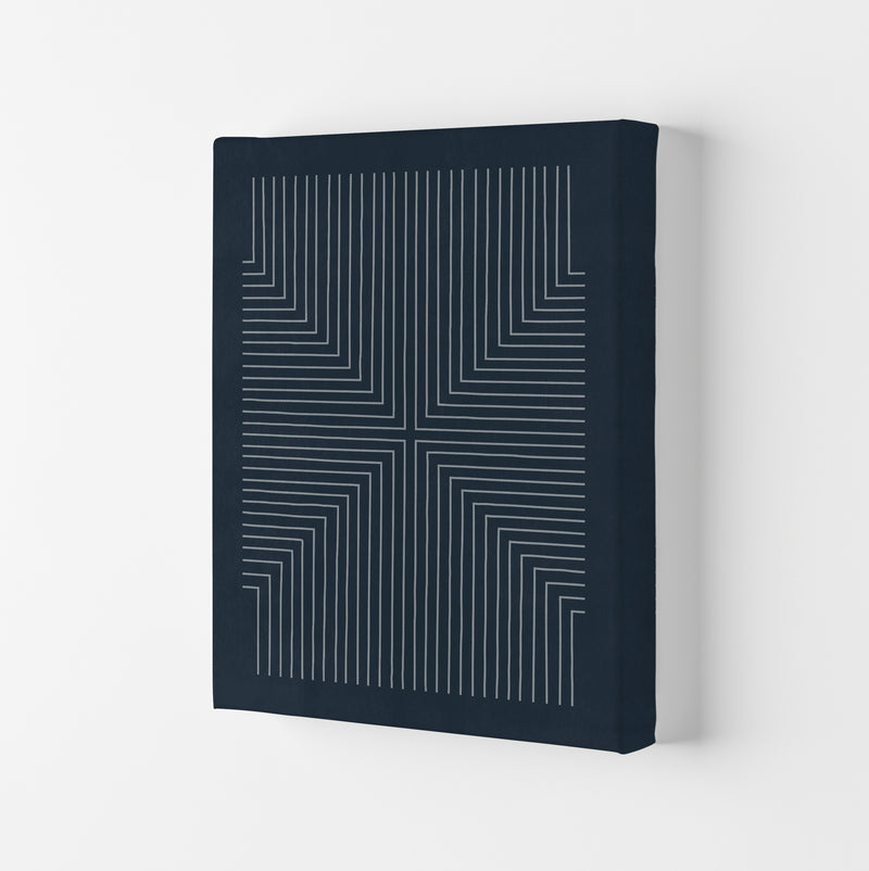 Mid Century Geometric Blue Original Canvas