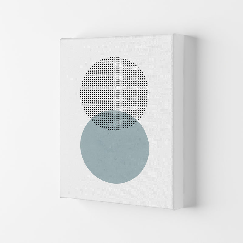 Blue and Black Abstract Circles Canvas