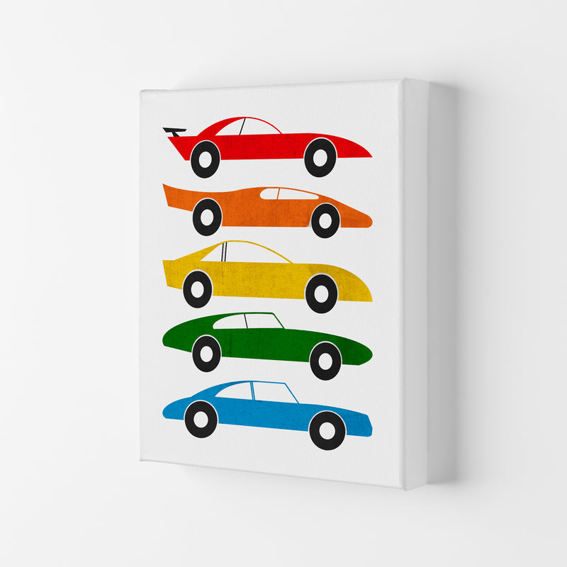 Mid Century Cars on White Canvas