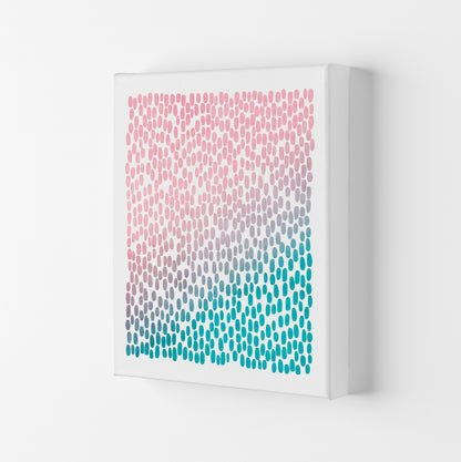 Pink and Blue Abstract Dots Canvas