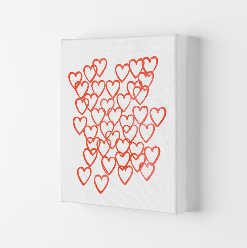 Red Hearts Grunge Original Canvas