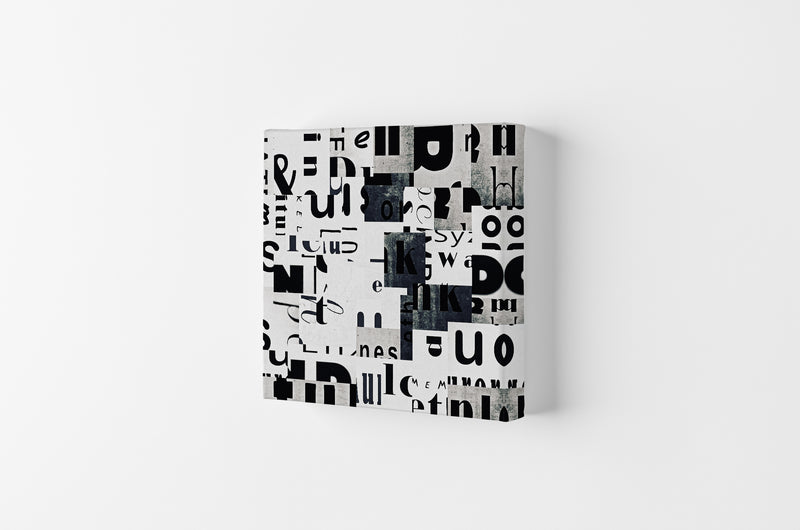 Black and White Typography Pair A Original Canvas
