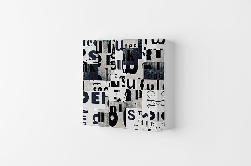 Black and White Typography Pair B Original Canvas
