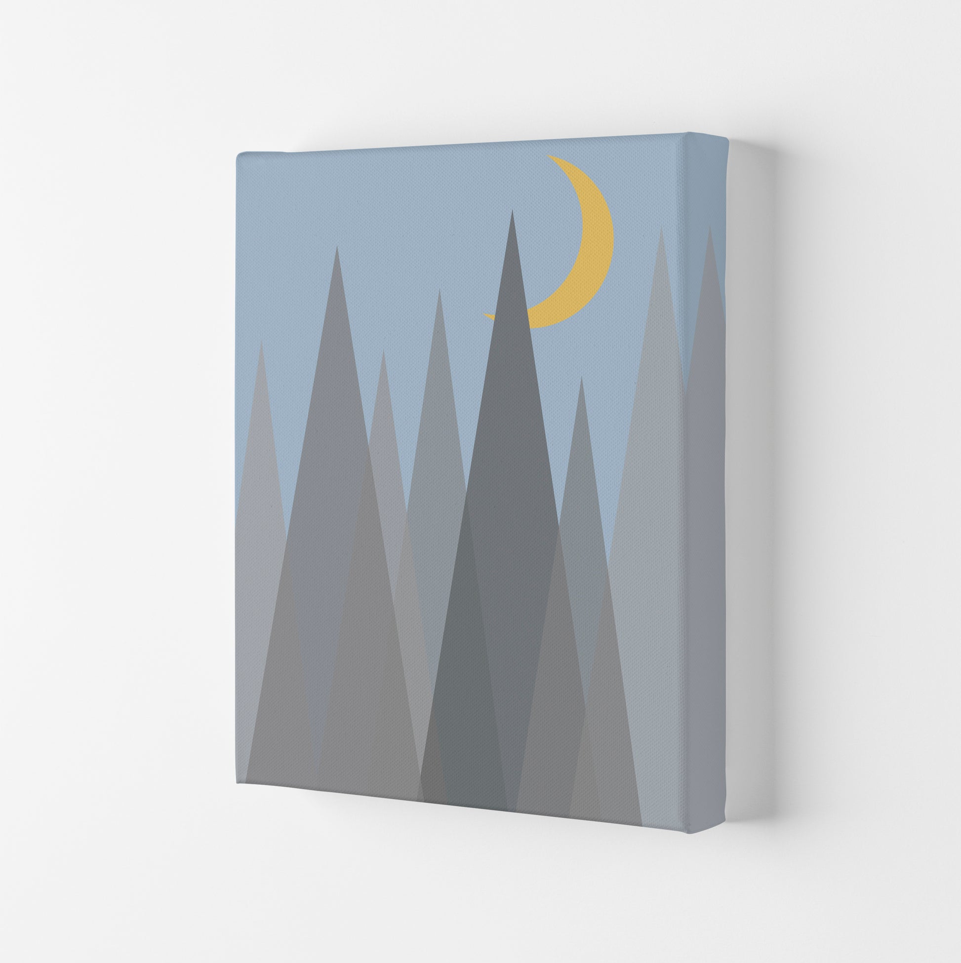 Day and Night Nursery Mid Century Modern Art Prints Night B Canvas