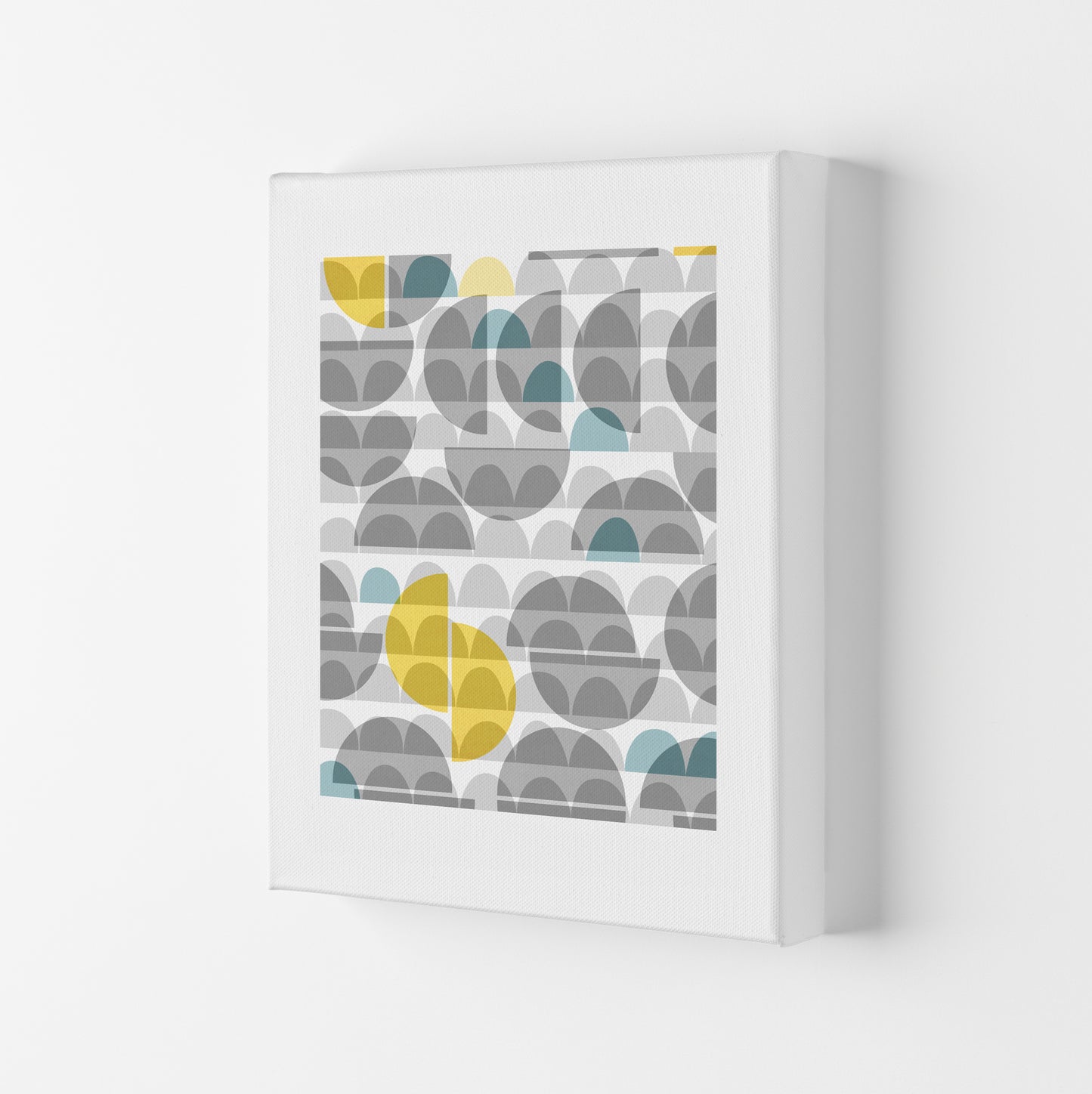 Geometric Grey and Yellow A Original Canvas