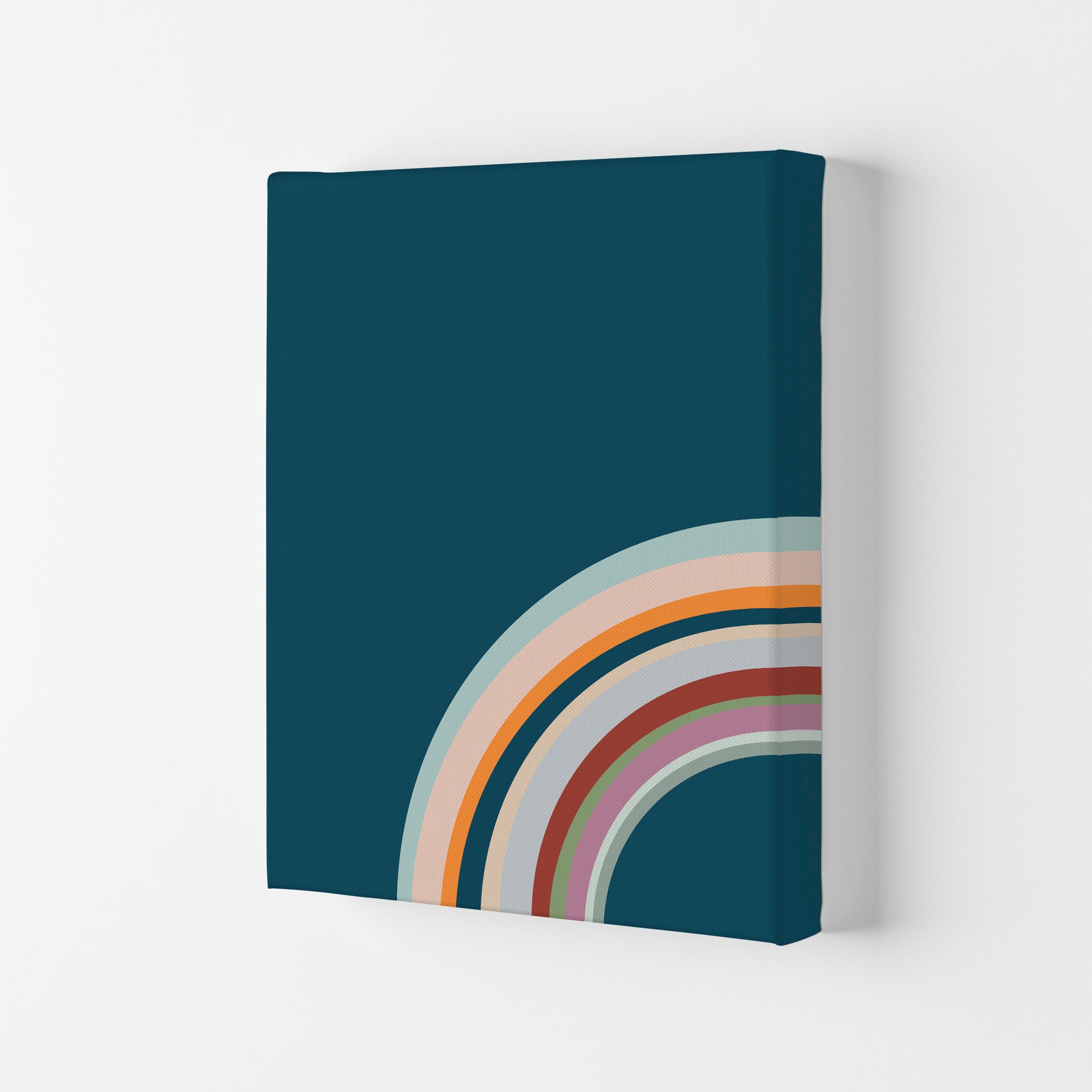 Pair of Nursery Rainbow Prints Left A Canvas